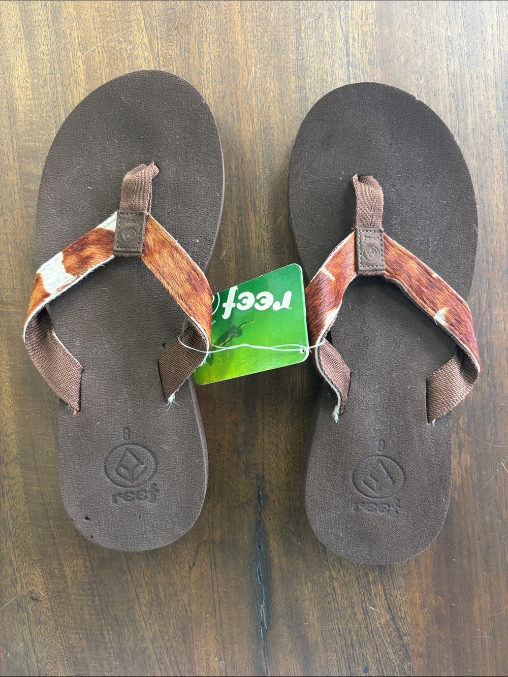 NWT EXCLUSIVE VINTAGE Real cow leather reef sandals. Brown small platform sandal